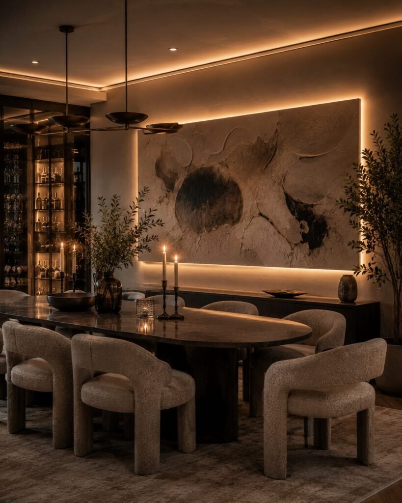 17 dining room wall decor ideas backlit art