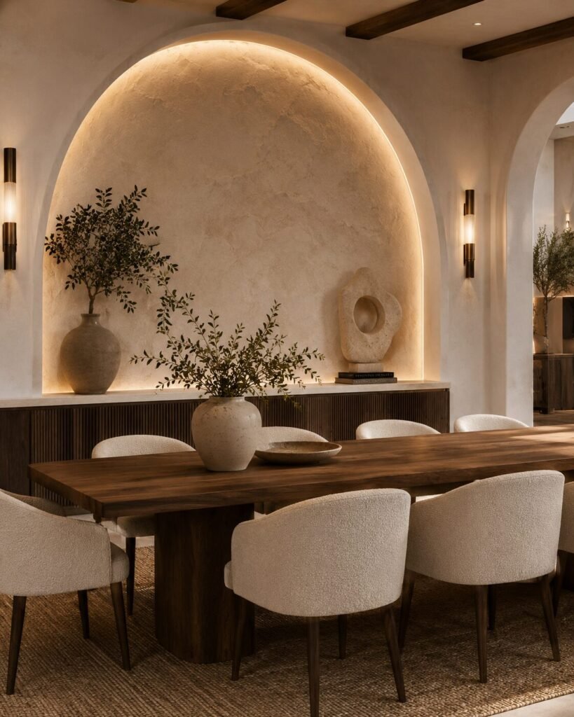 17 dining room wall decor ideas arched alcove