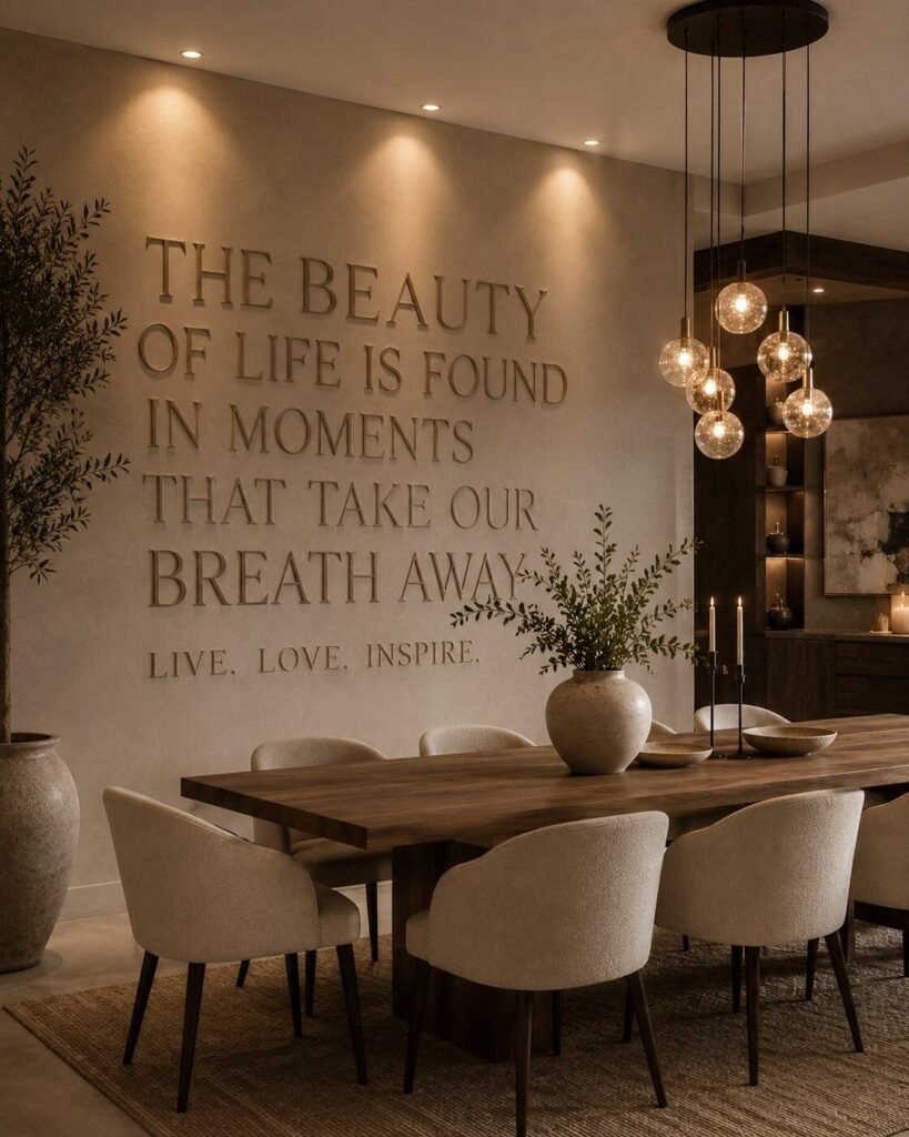 17 dining room wall decor ideas typography wall