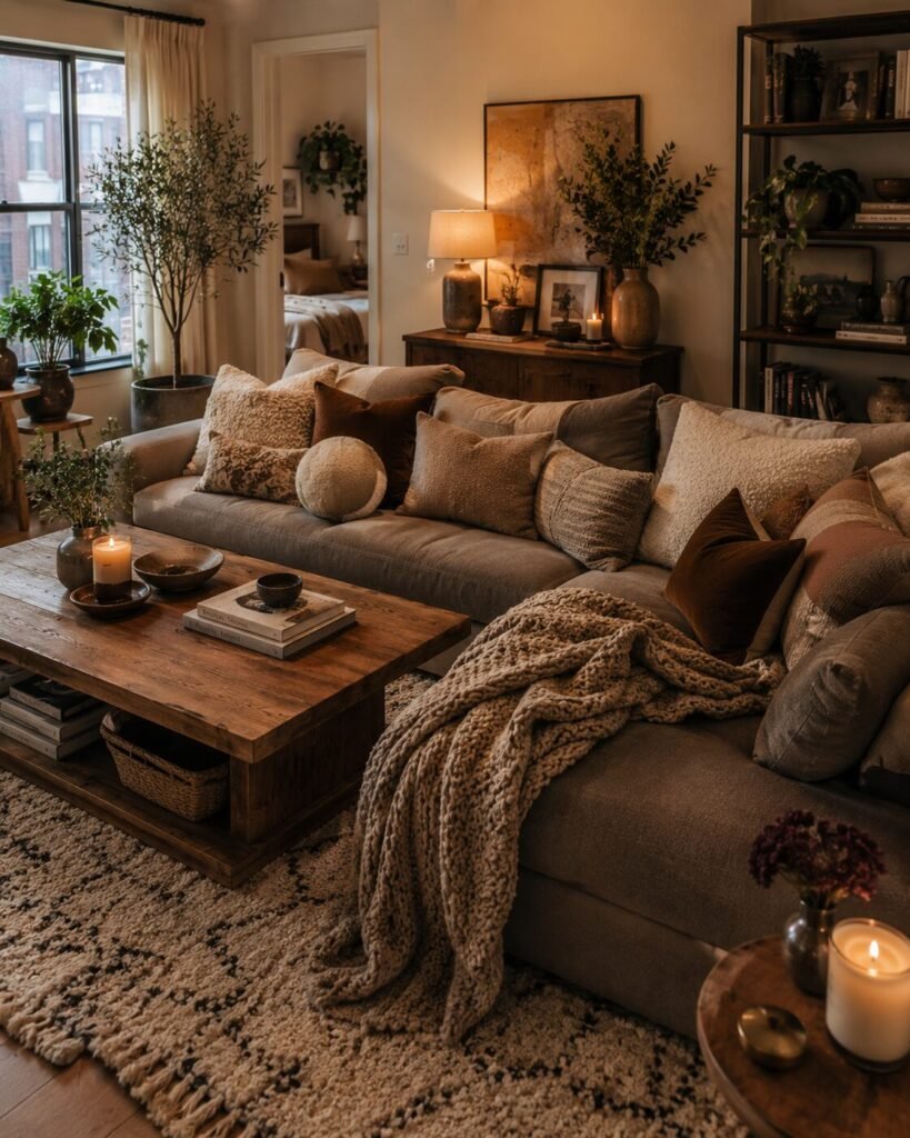 Cute homey apartment ideas cozy sofa