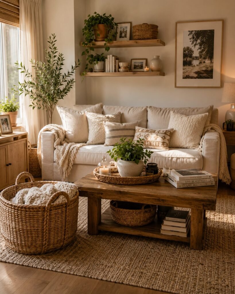  Cute homey apartment ideas woven storage