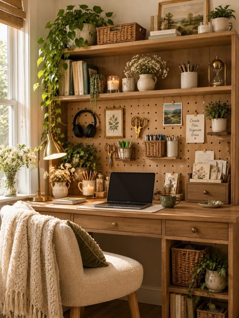 Cute desk hutch ideas pegboard organization
