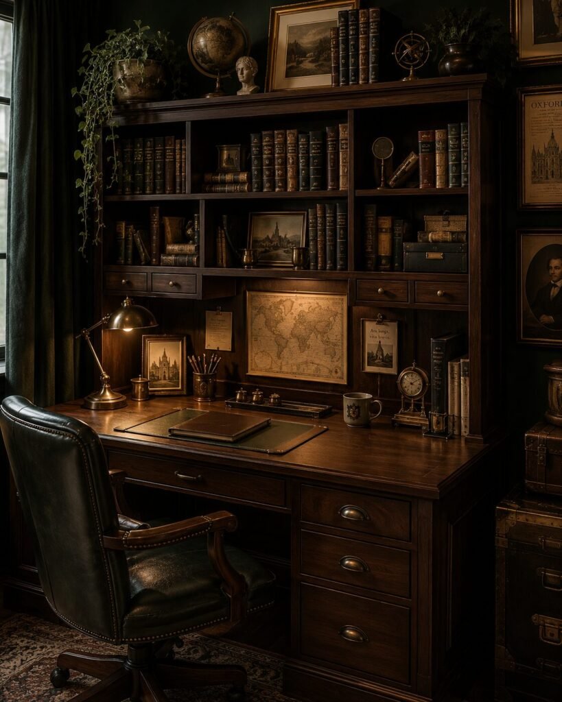 Cute desk hutch ideas dark academia