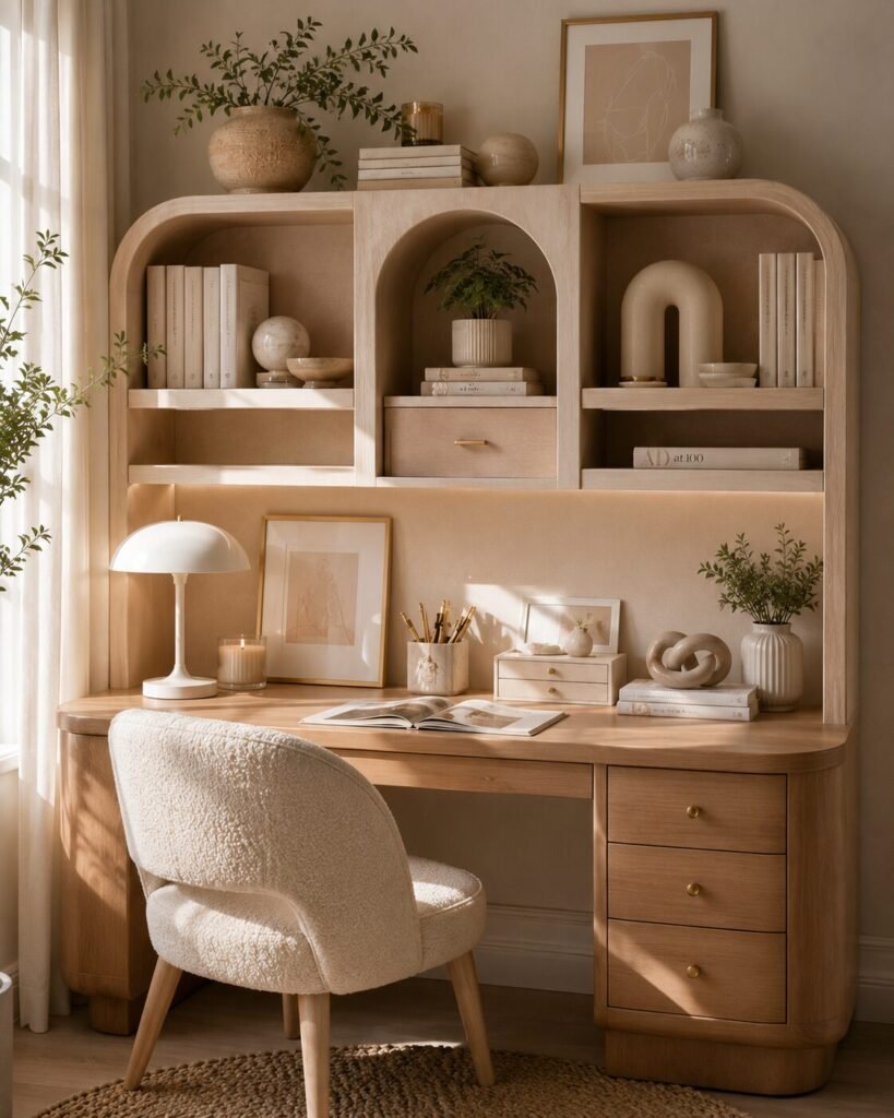 Cute desk hutch ideas curved furniture