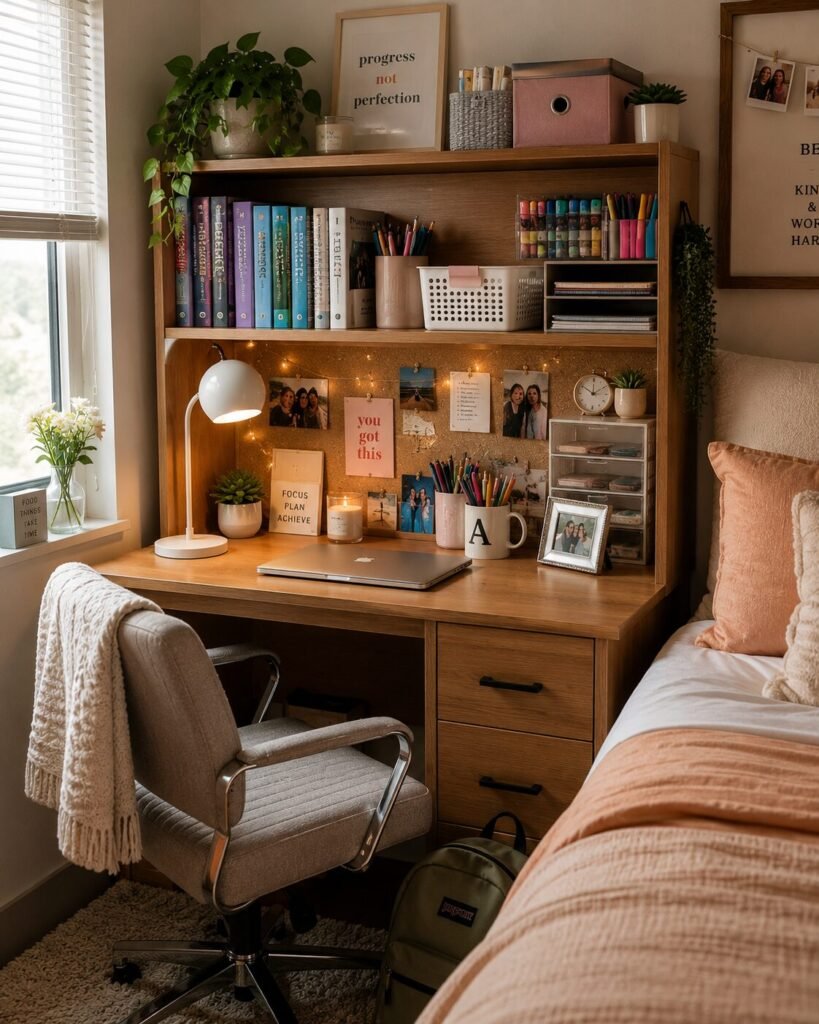 Cute desk hutch ideas dorm room