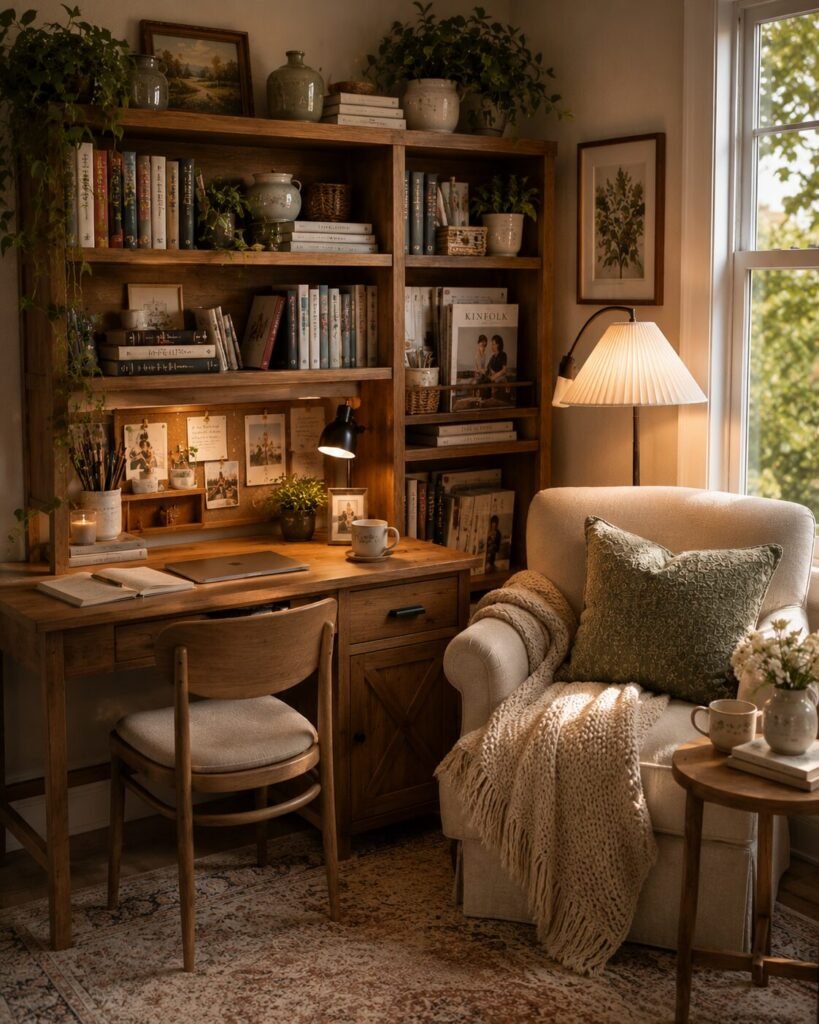 Cute desk hutch ideas reading nook