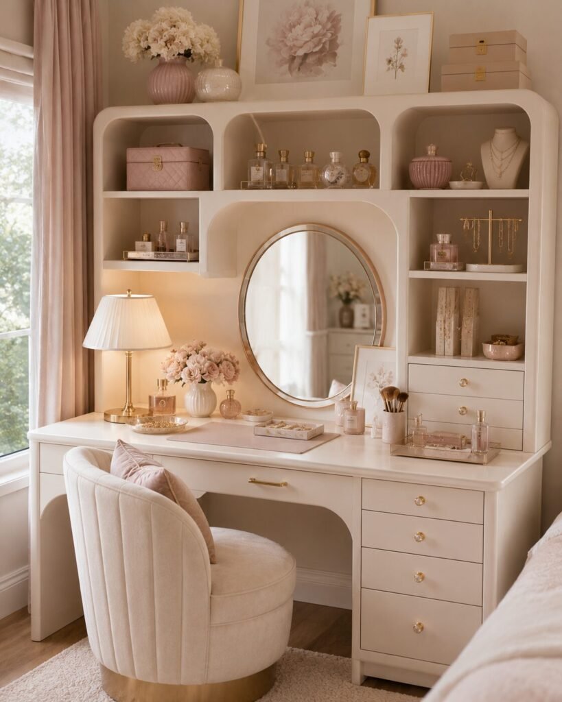 Cute desk hutch ideas vanity workspace