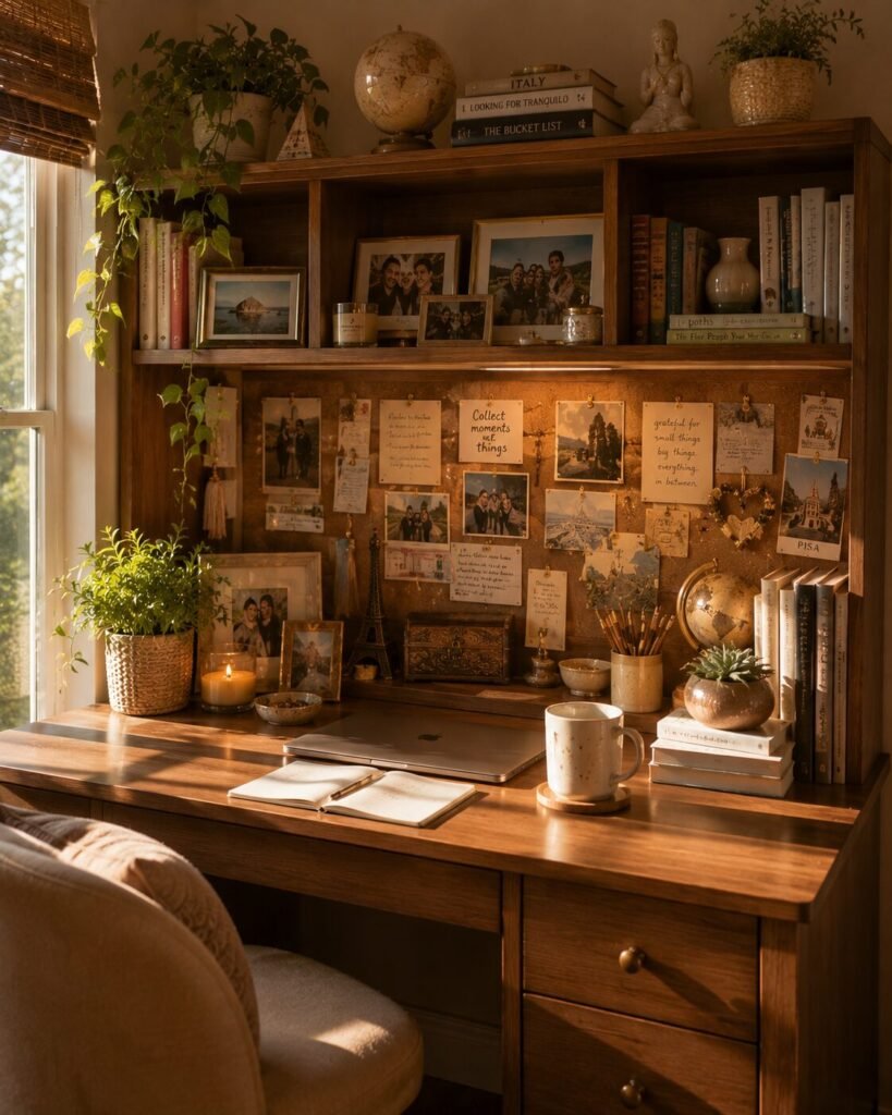 Cute desk hutch ideas memory display