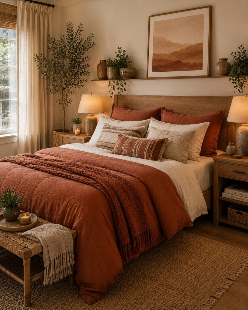 27 unique bedding combo ideas terracotta cream