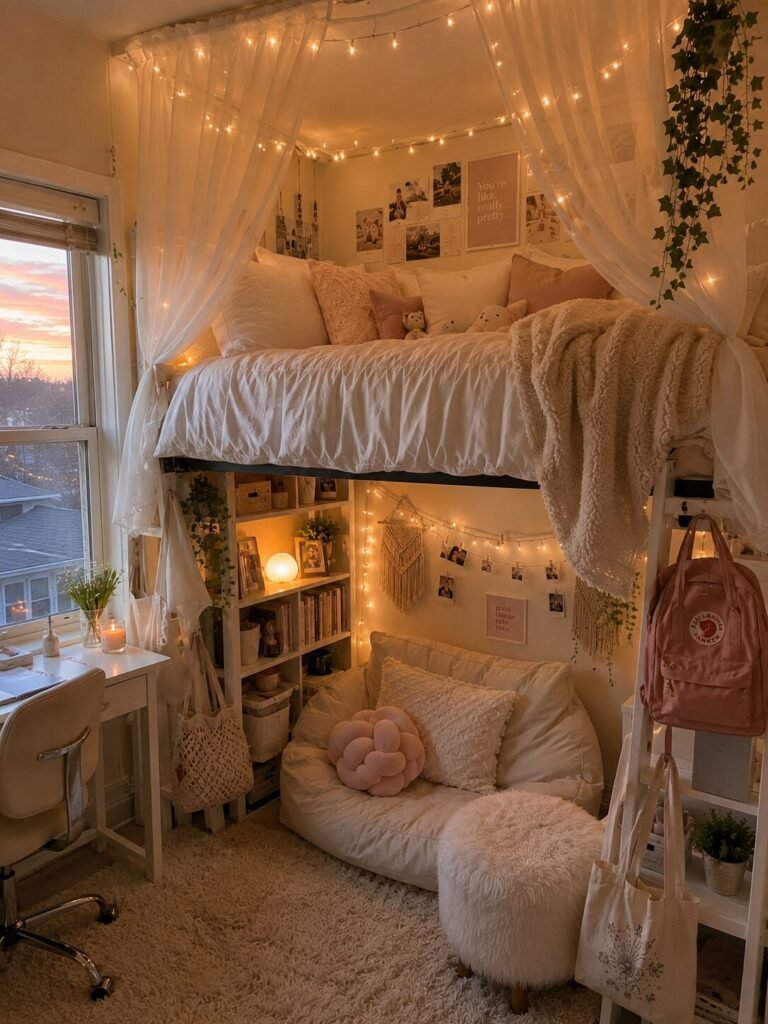 15 lofted bed dorm room ideas canopy bed