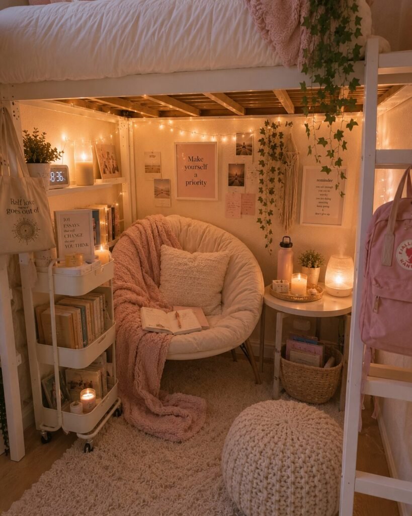 15 lofted bed dorm room ideas self-care