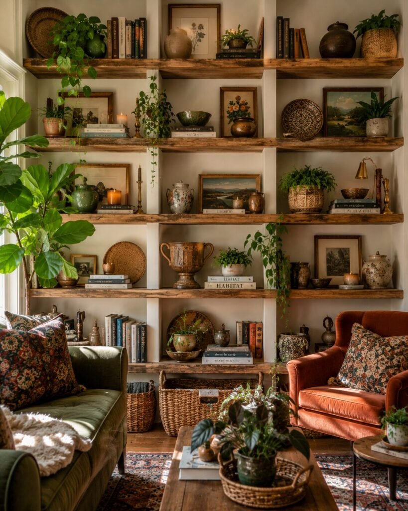Cozy eclectic home ideas 12 Cozy eclectic home ideas open shelving