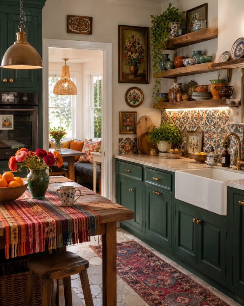 Cozy eclectic home ideas 19 Cozy eclectic home ideas colorful kitchen