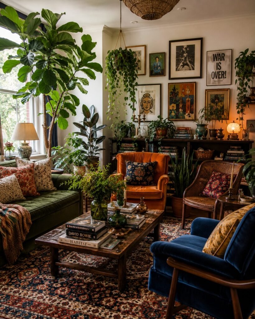 Eclectic living room ideas 12 Eclectic living room ideas with indoor plants