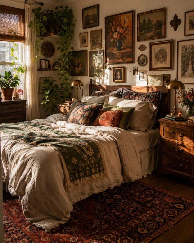 Cozy eclectic home ideas 20 Cozy eclectic home ideas layered bedroom