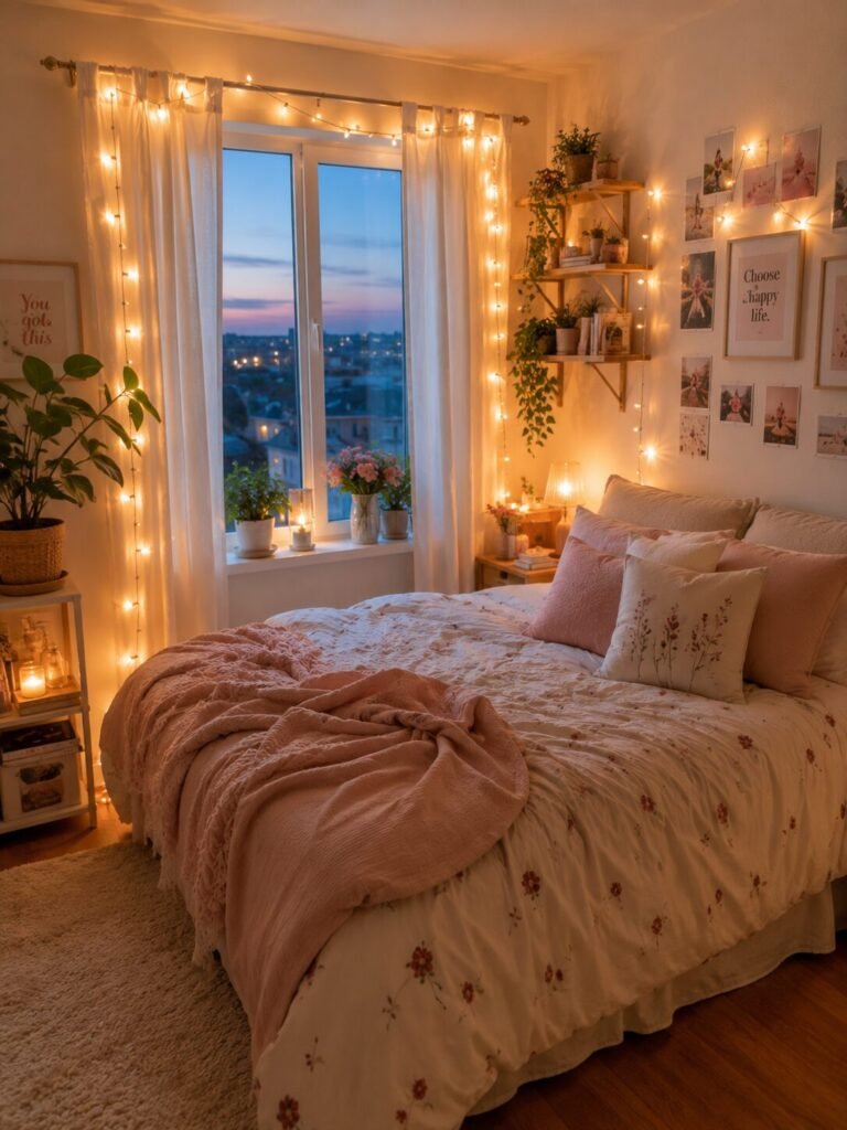 Cute apartment decoration on a budget fairy lights