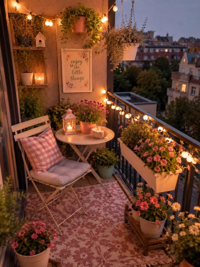 Cute apartment decoration on a budget balcony nook
