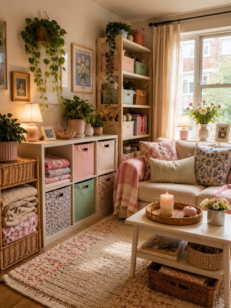 Cute apartment decoration on a budget baskets