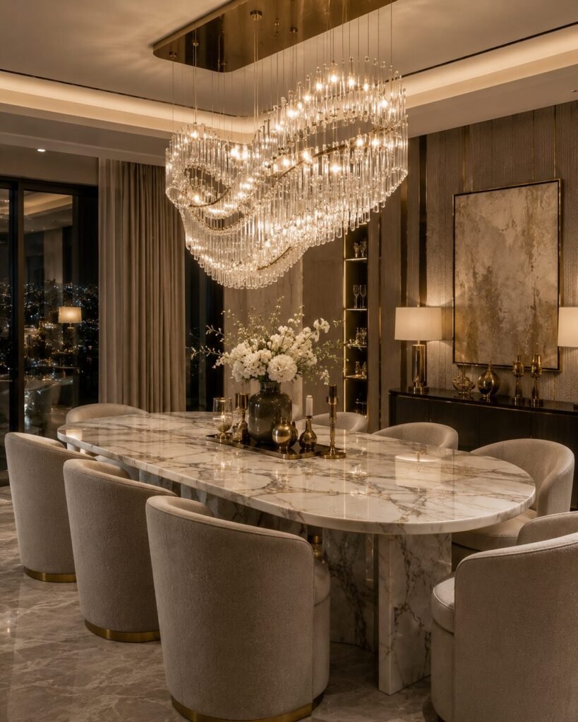 Dining room decoration ideas luxury chandelier