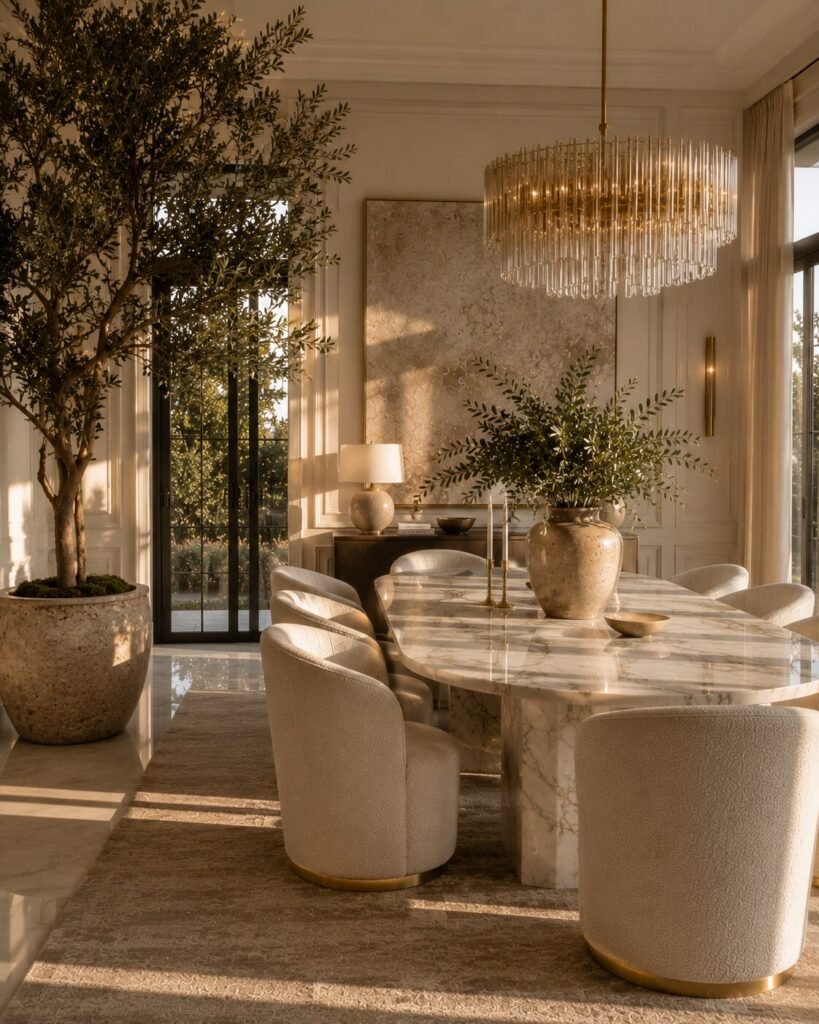 Dining room decoration ideas olive tree
