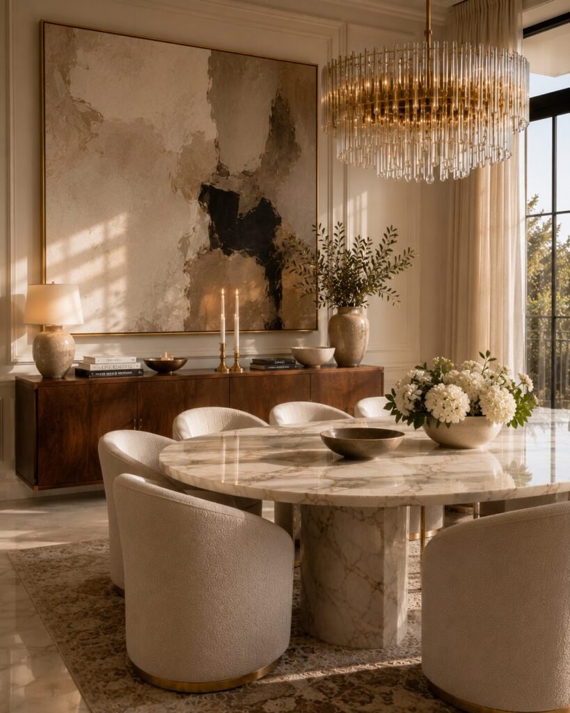 Dining room decoration ideas contemporary artwork