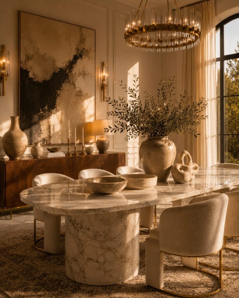 Dining room decoration ideas sculptural ceramics