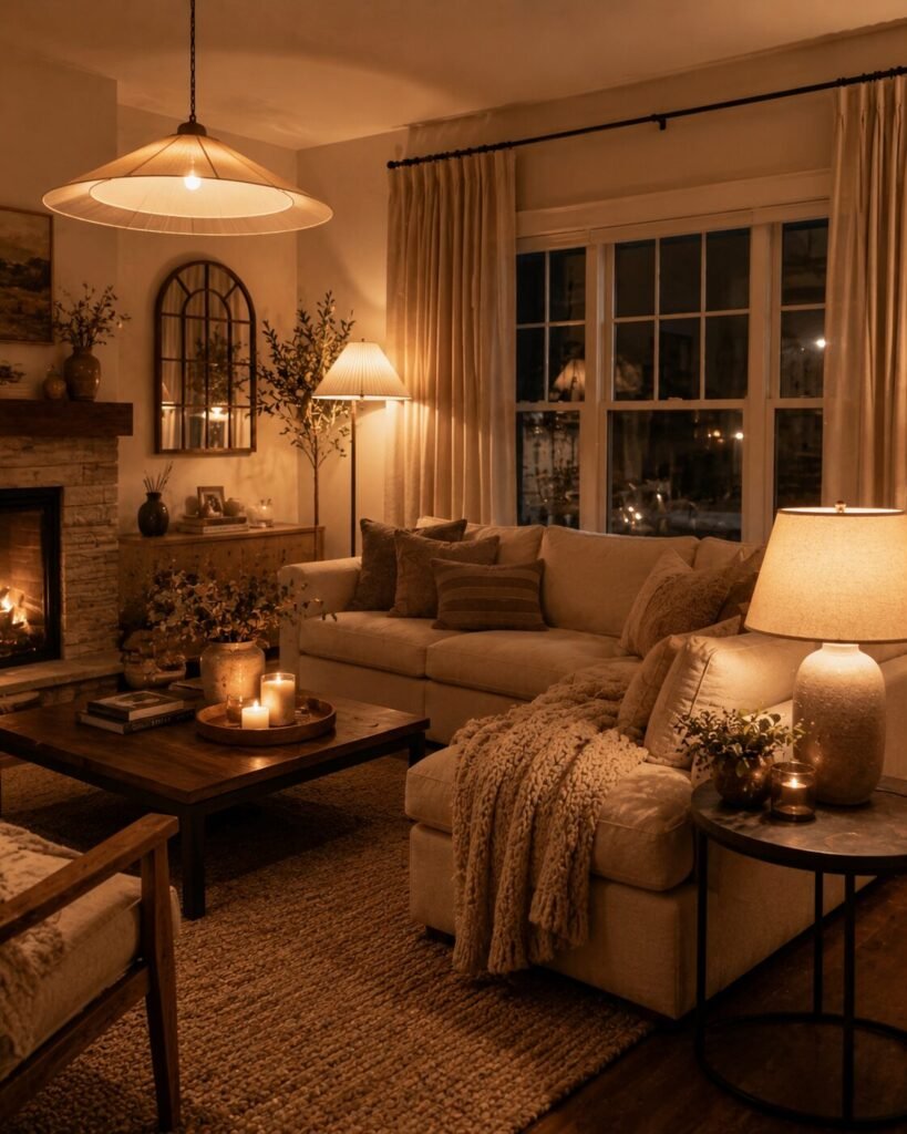 15 cozy home ideas with warm lighting
