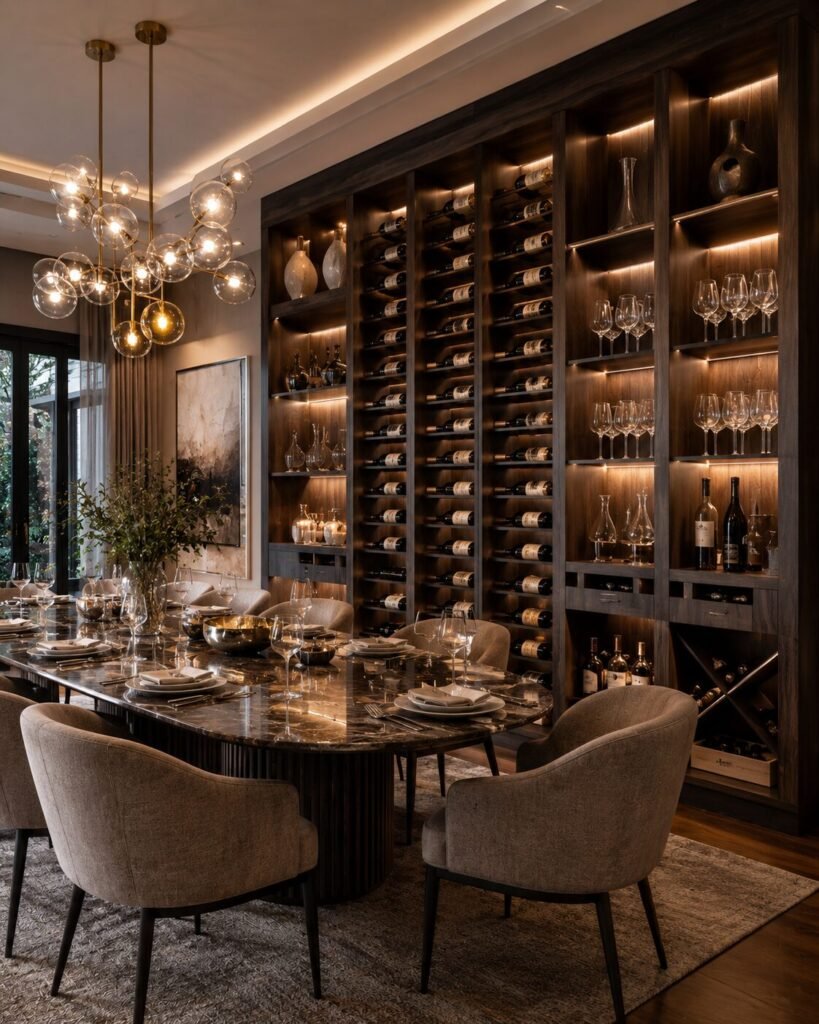17 dining room wall decor ideas wine display