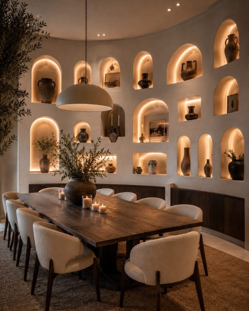 17 dining room wall decor ideas curved niches