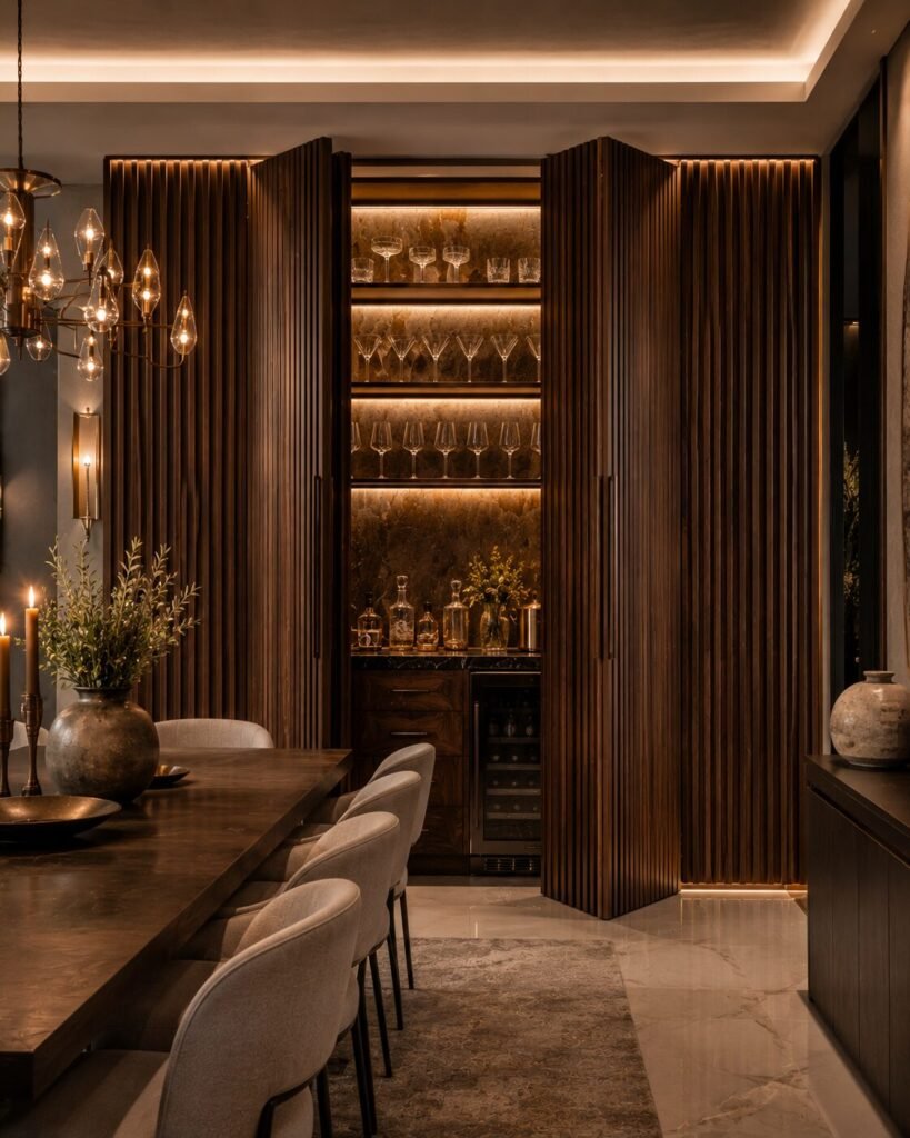 17 dining room wall decor ideas hidden bar