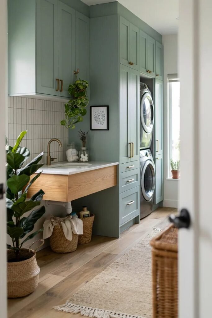 laundry room bathroom combo ideas 8 Green laundry room bathroom combo ideas