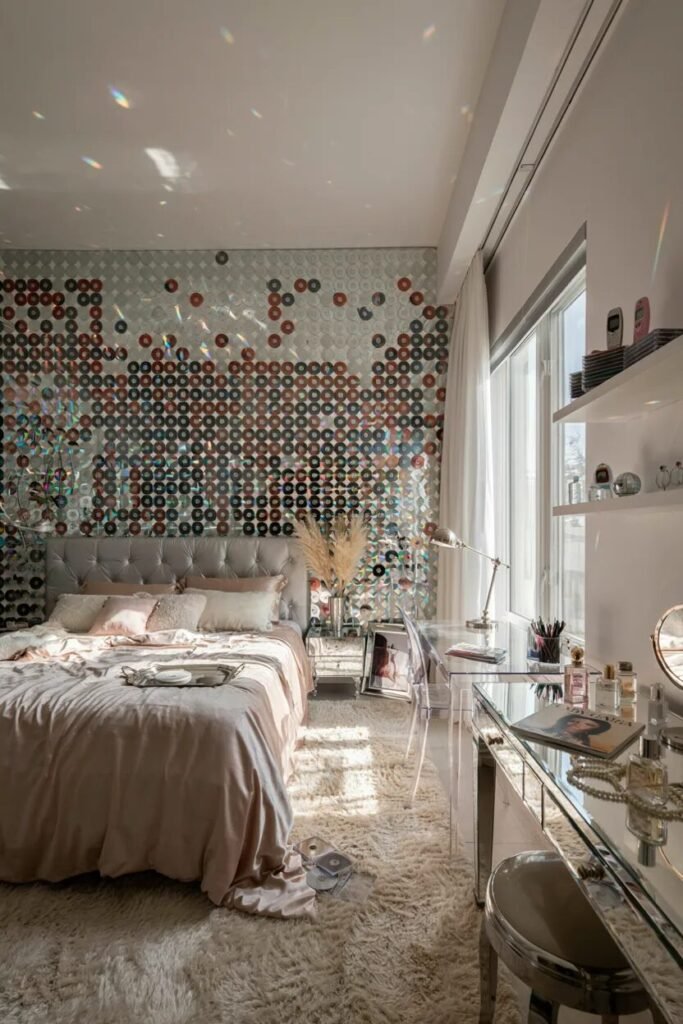 2000s teen bedroom design 23 CD wall 2000s teen bedroom design