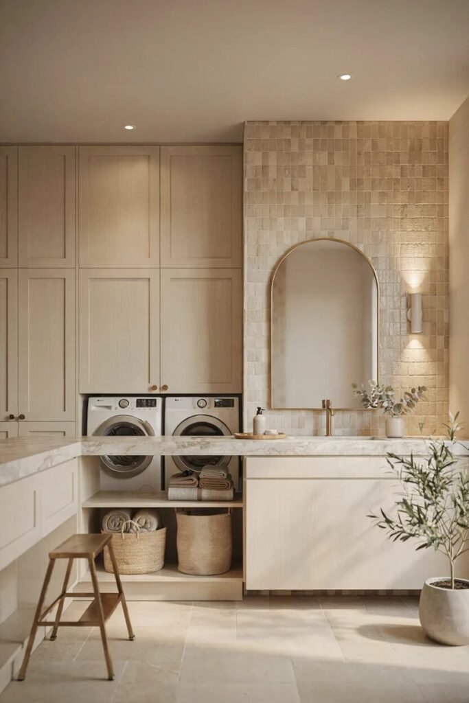 laundry room bathroom combo ideas 18 Beige laundry room bathroom combo ideas
