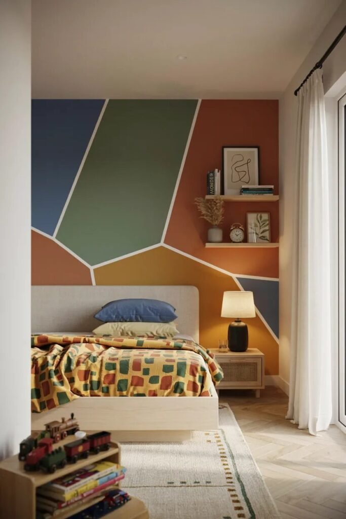 Colorful boys room ideas 6 Color-block colorful boys room ideas