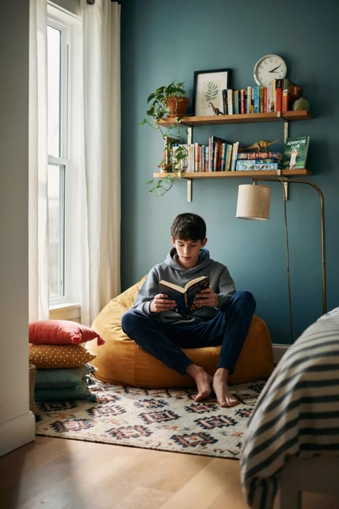 Colorful boys room ideas 11 Reading nook colorful boys room ideas
