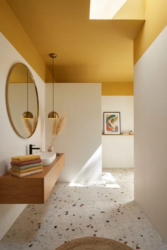 Dopamine bathroom decor ideas 4 Colorful ceiling dopamine bathroom decor ideas