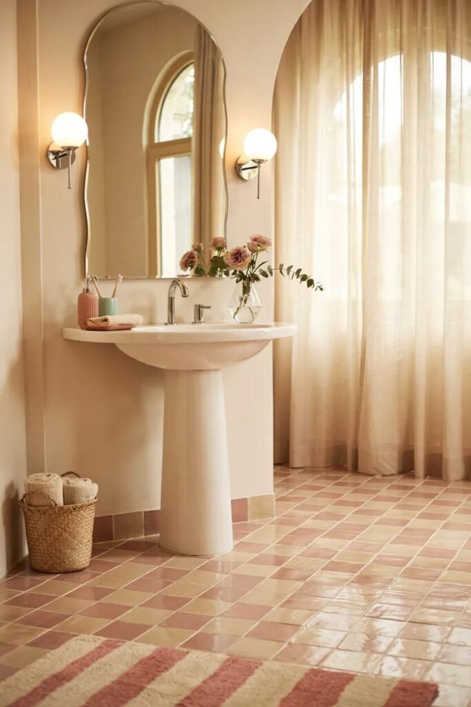 Dopamine bathroom decor ideas 6 Checkerboard dopamine bathroom decor ideas