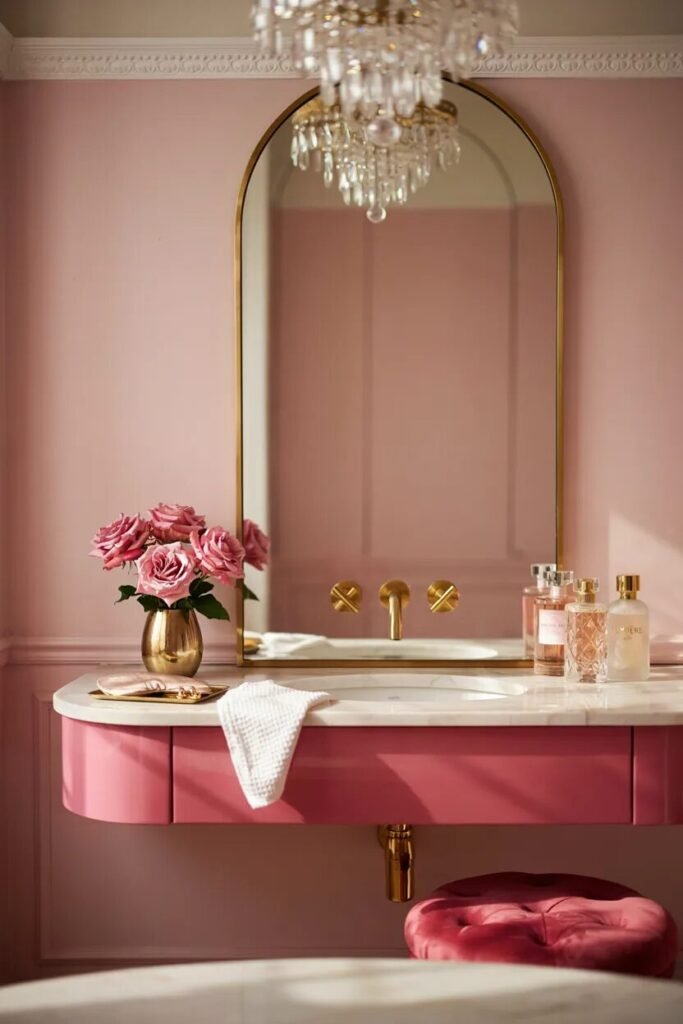 Dopamine bathroom decor ideas 21 Barbiecore dopamine bathroom decor ideas