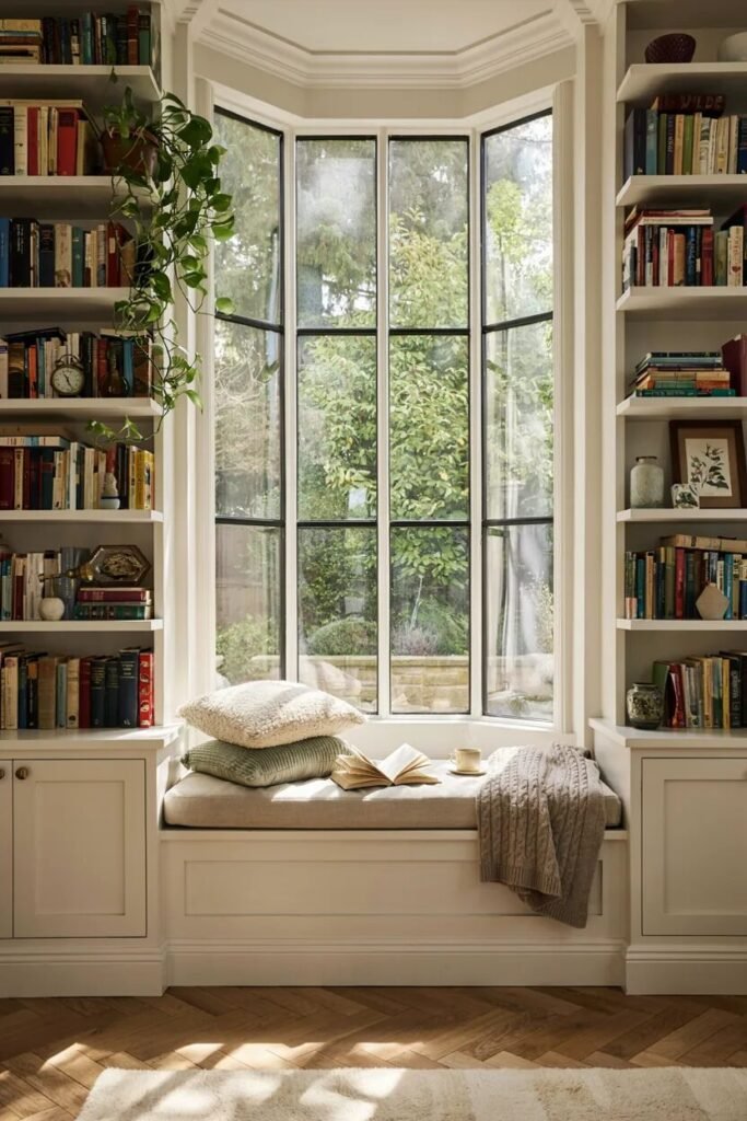 Window seat ideas 10 Bookshelf window seat ideas cozy library