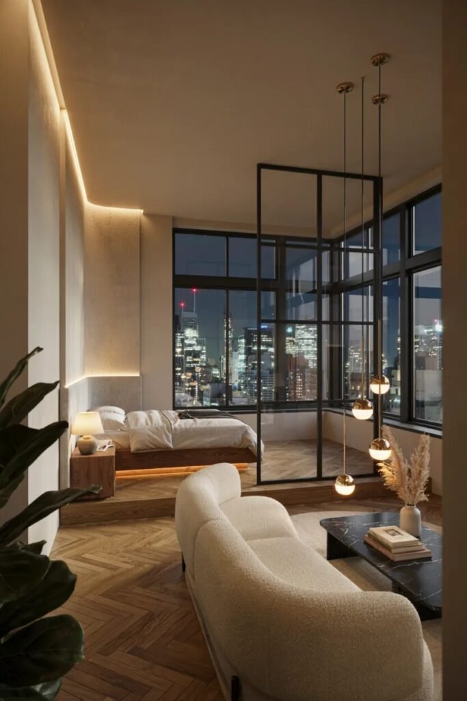 Small studio apartment ideas 10 Glass small studio apartment ideas divider