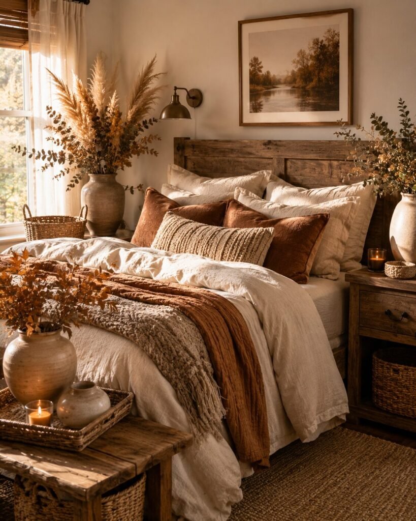 Fall bedroom decor ideas 4 Fall bedroom decor ideas with natural decor