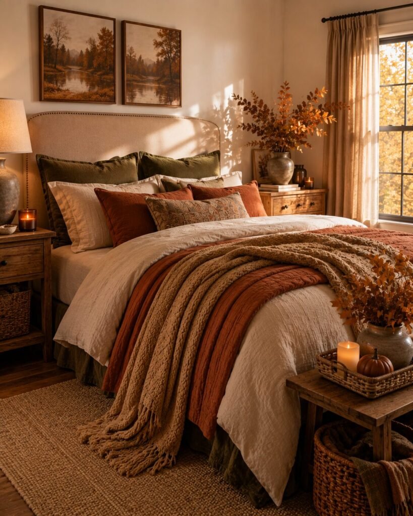 Fall bedroom decor ideas 6 Fall bedroom decor ideas with autumn bedding