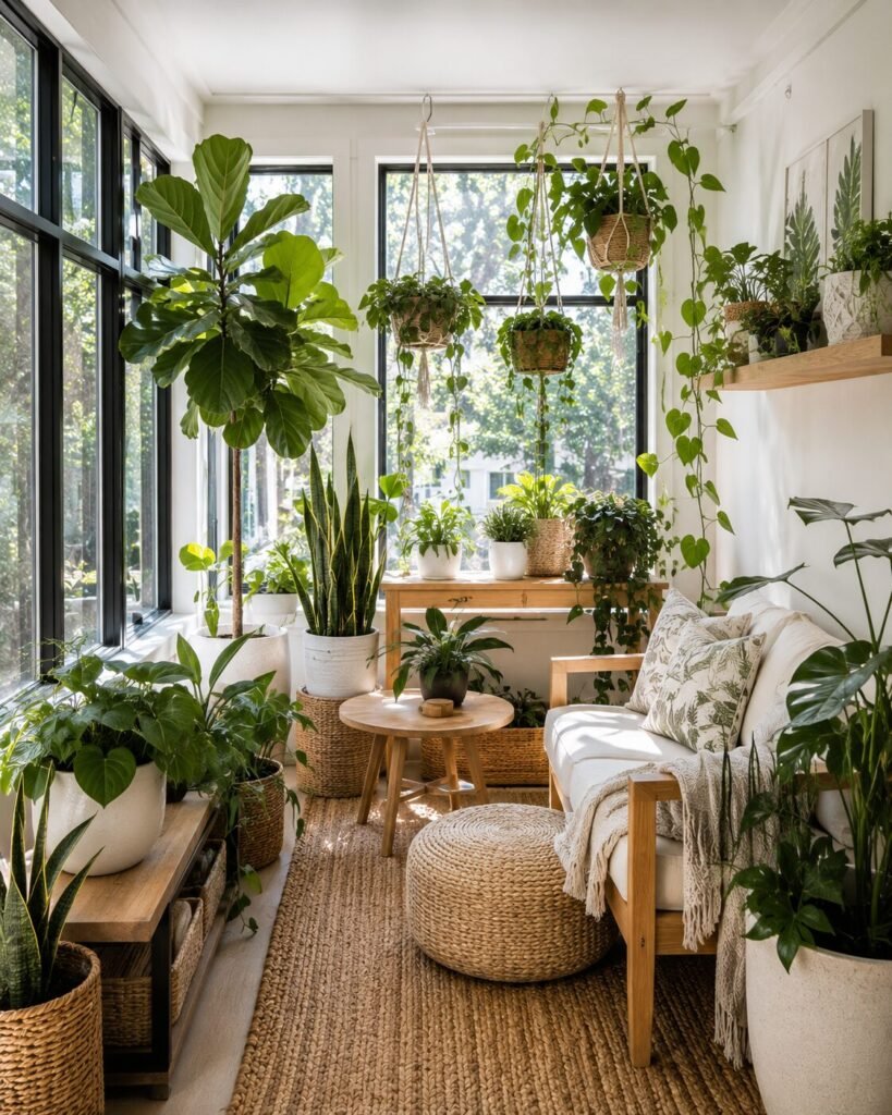 Small sunroom decorating ideas with plants