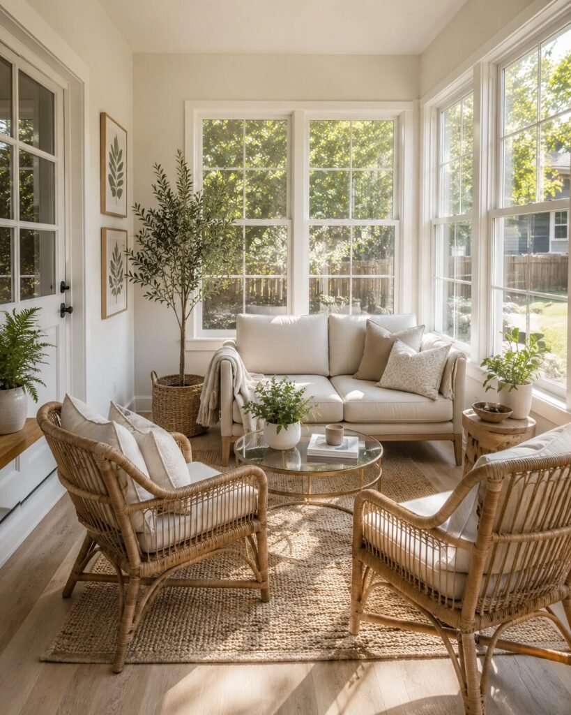 Small sunroom decorating ideas furniture layout