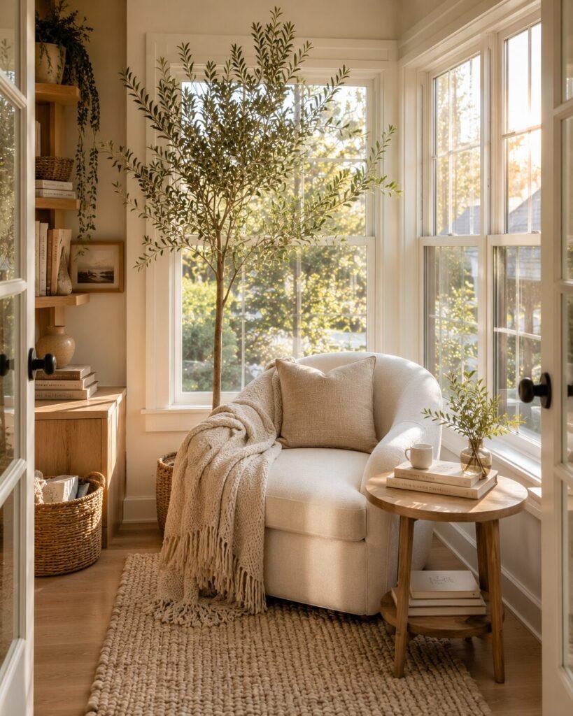 Small sunroom decorating ideas reading nook