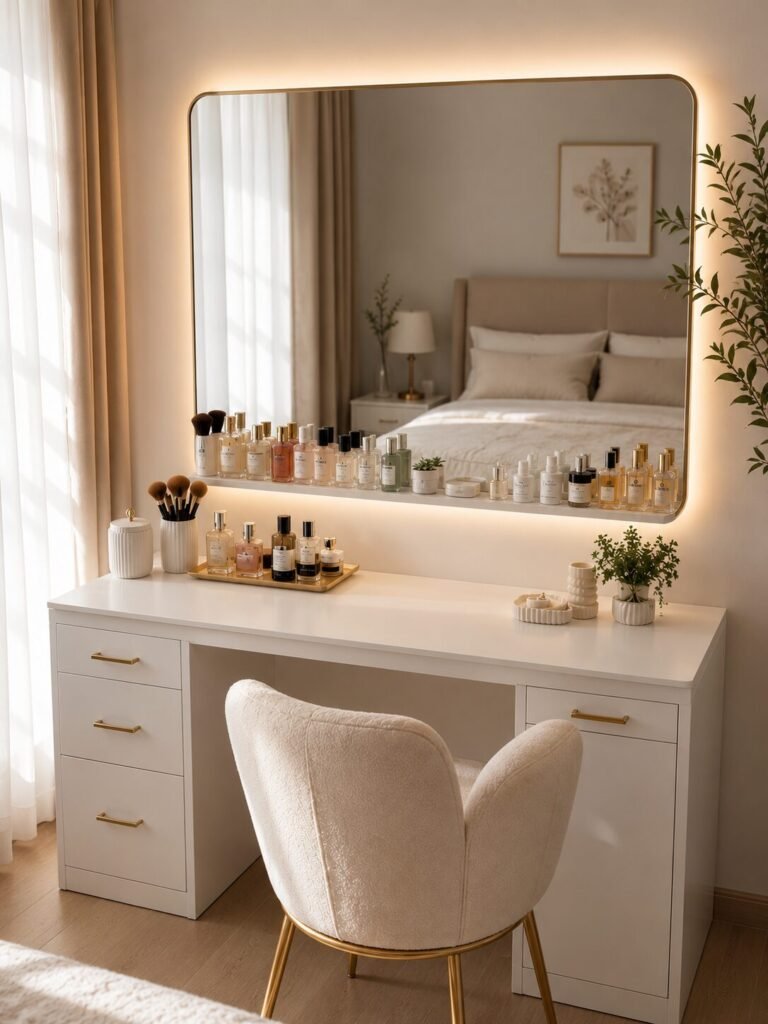 30 vanity setup ideas mirror shelf