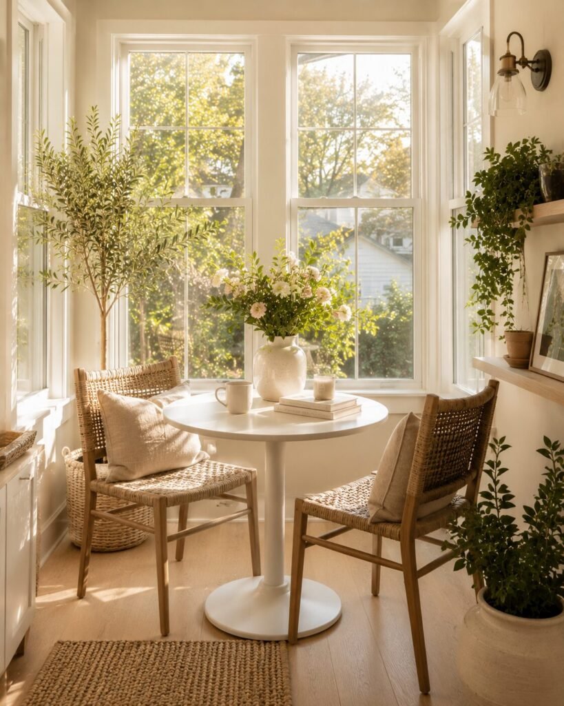 Small sunroom decorating ideas dining corner