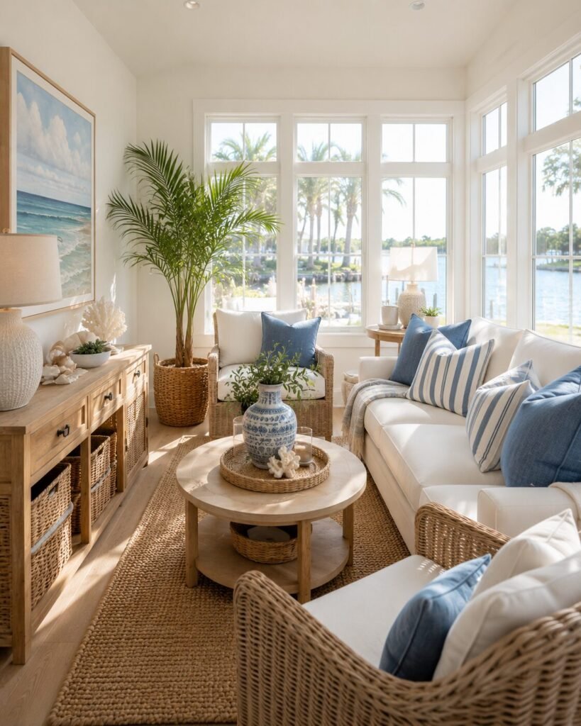 Small sunroom decorating ideas coastal décor