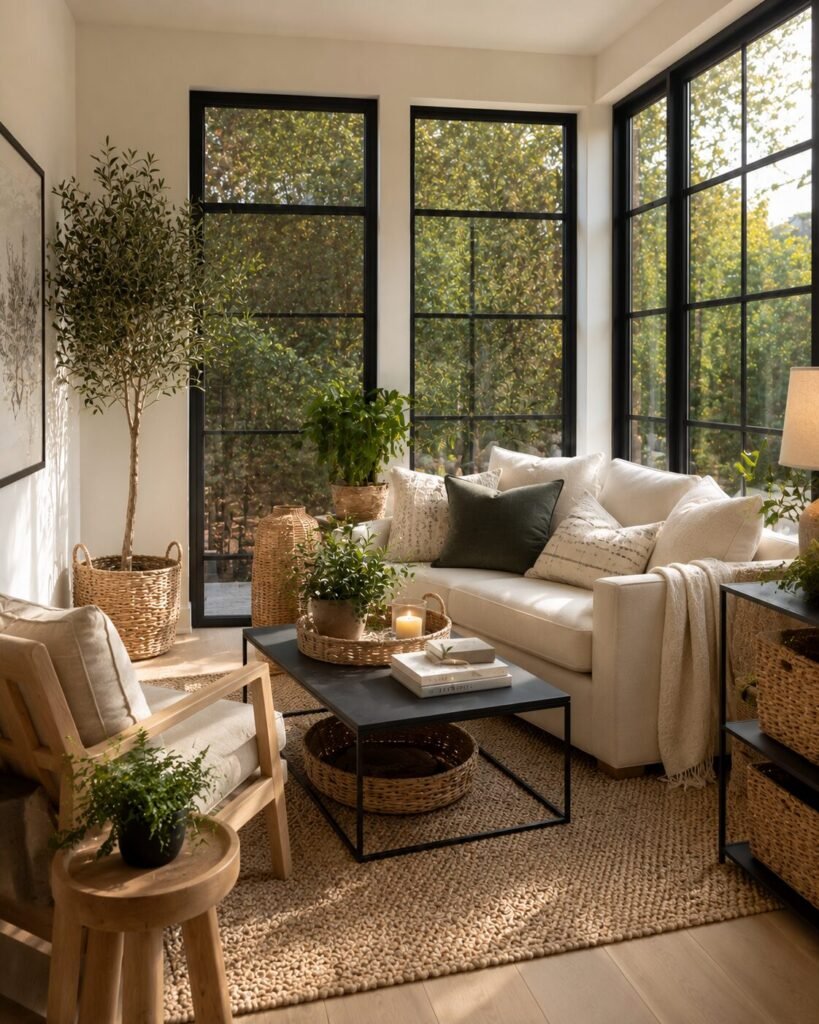 Small sunroom decorating ideas black accents