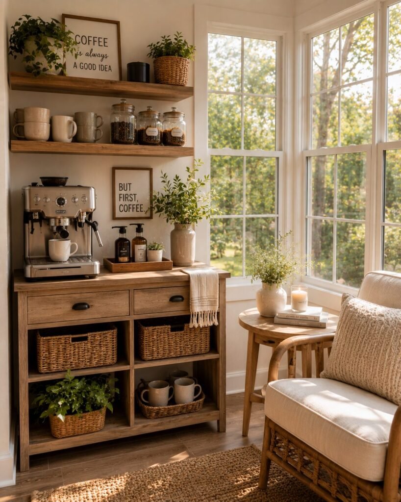 Small sunroom decorating ideas coffee bar